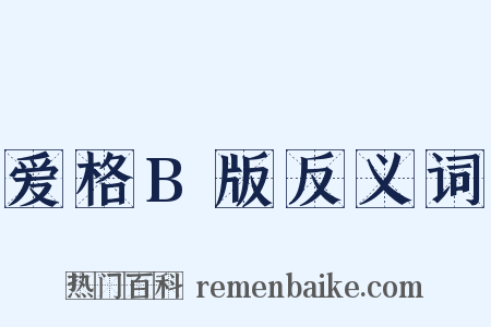 爱格B版反义词是什么意思的图片